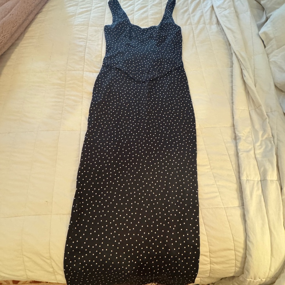 Reformation Black and White Midi Dress